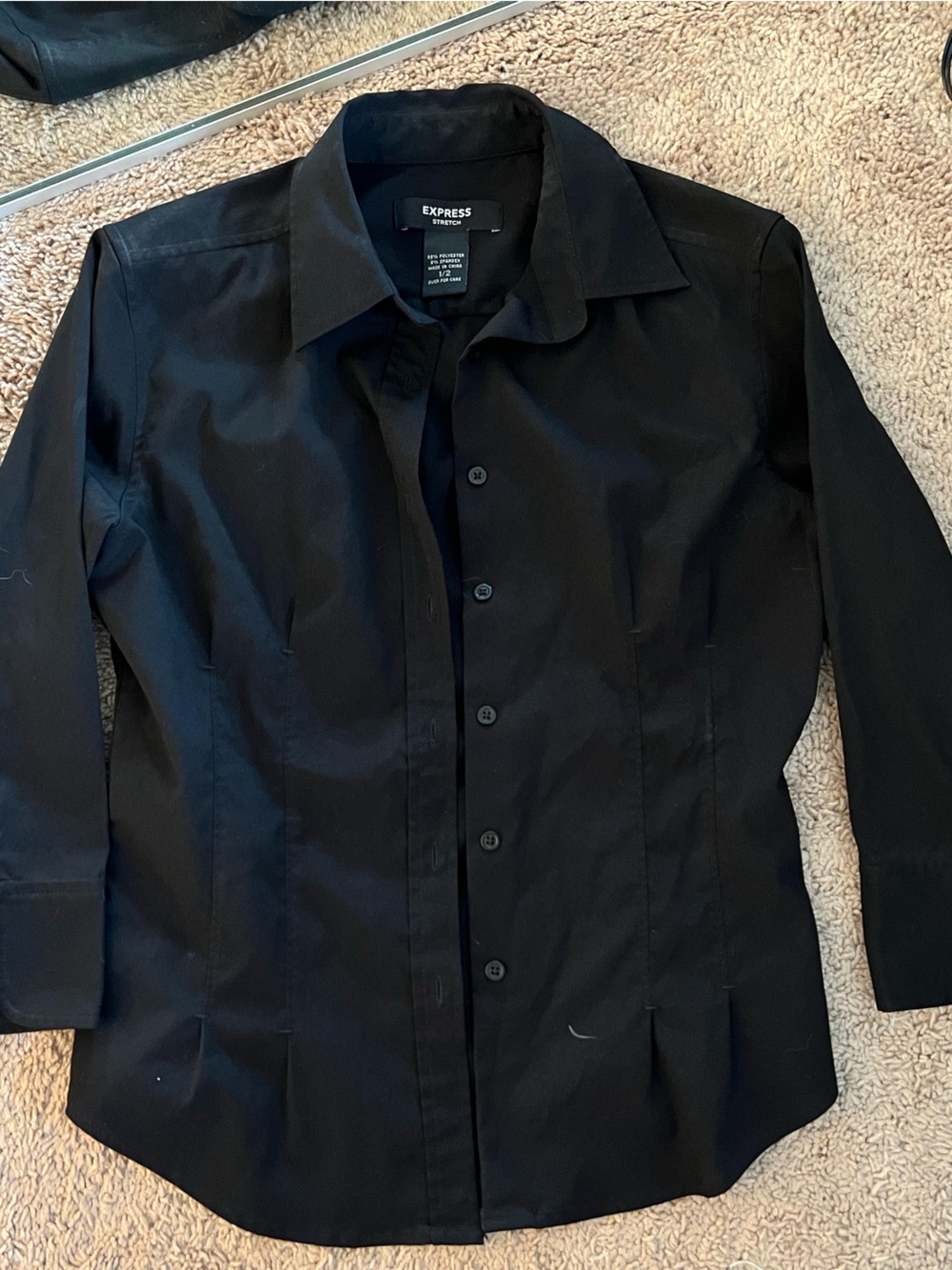 Women’s Express Black Lightweight Stretch Button-Up